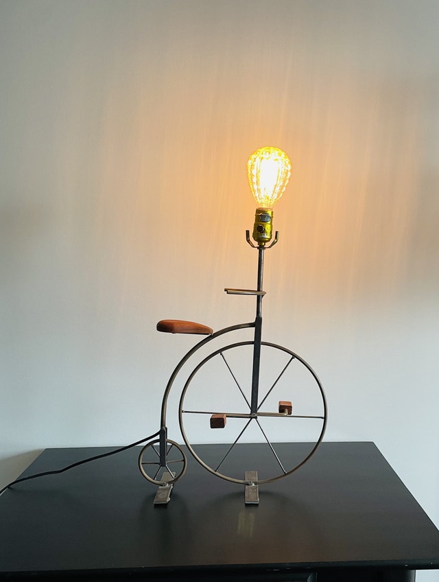 Vintage Penny-Farthing Bicycle Table Lamp - photo 5