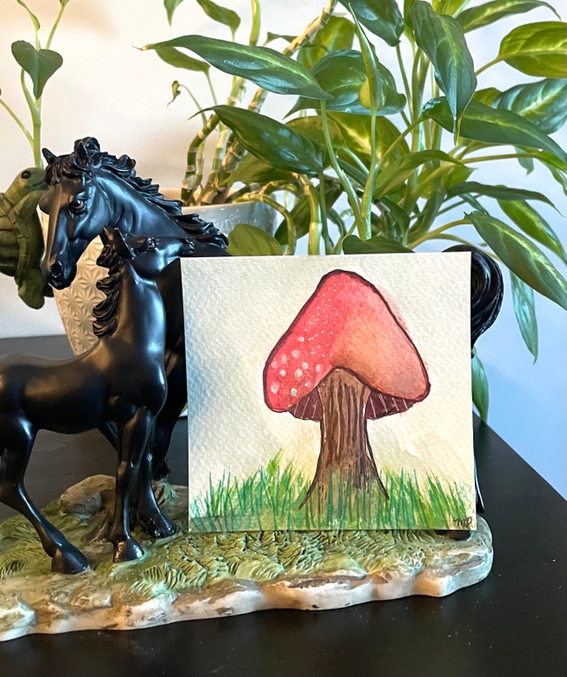 Watercolor Mushroom painting