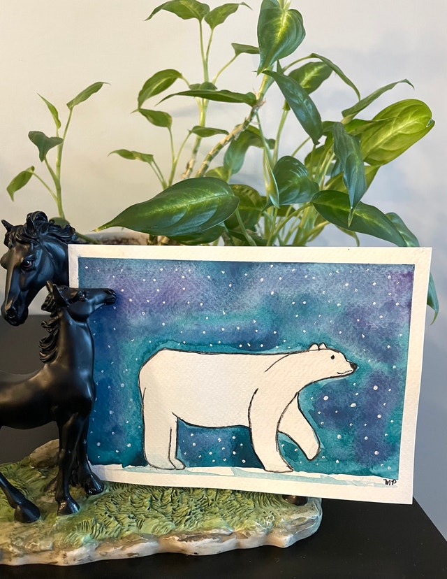 Watercolor Polar Bears paintings - photo 2