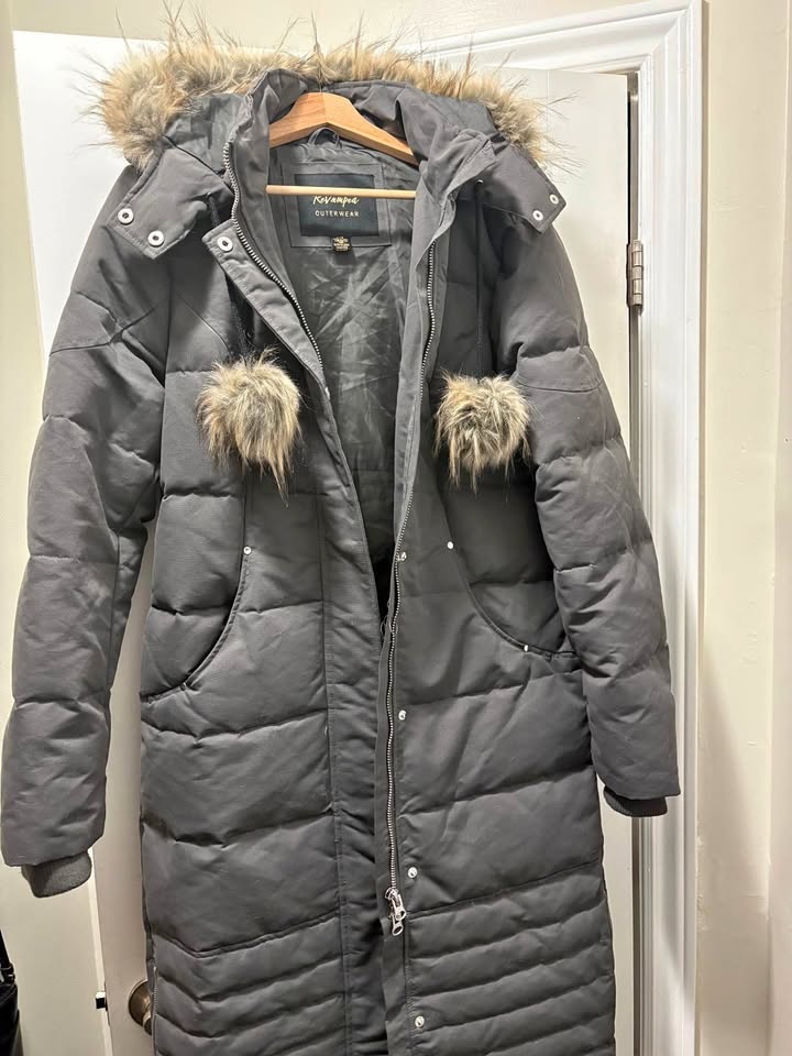 Revamped Outerwear Long Winter Puffer Coat - Size L