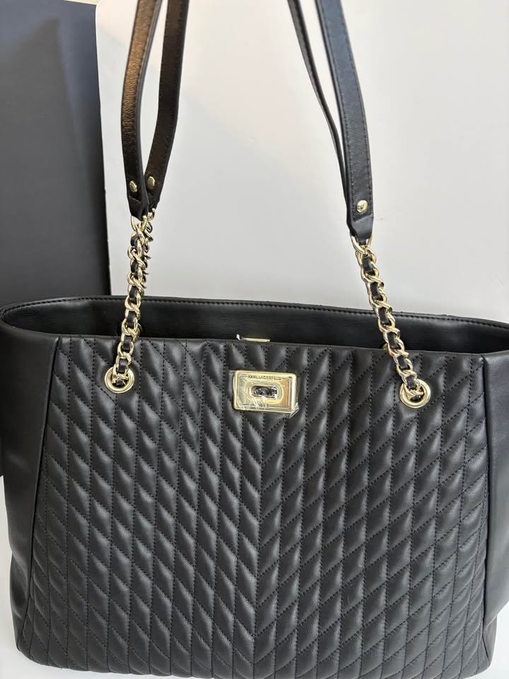 Karl Lagerfeld Paris Quilted Tote – Black Gold - photo 4