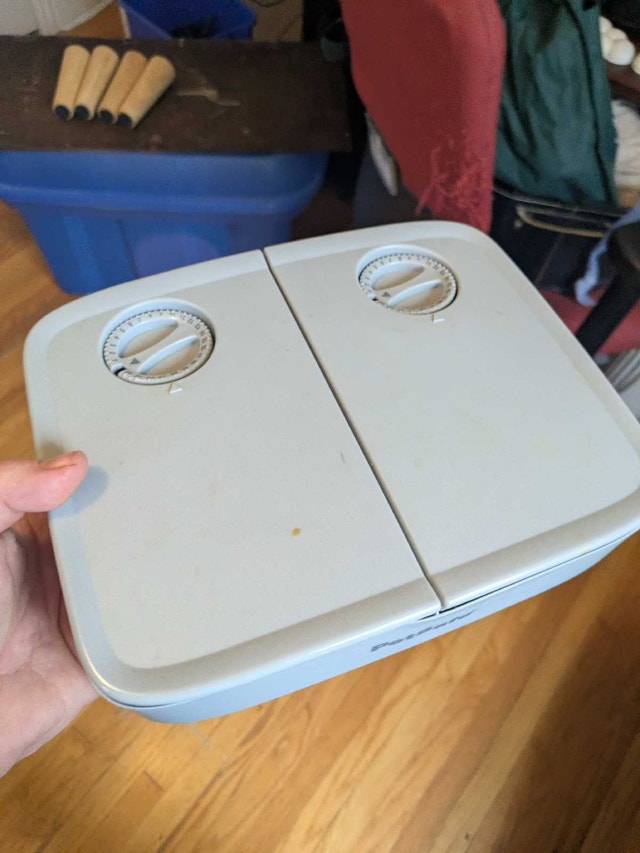 Battery Powered Two Compartment Pet Feeder with Timer