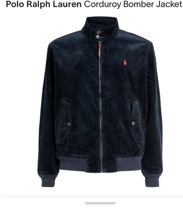 Polo Ralph Lauren Corduroy Bomber Jacket - Navy, Medium