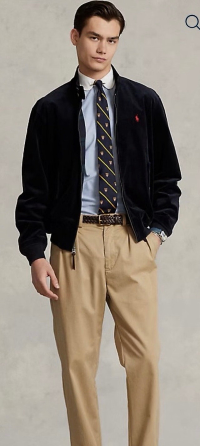 Polo Ralph Lauren Corduroy Bomber Jacket - Navy, Medium - photo 2