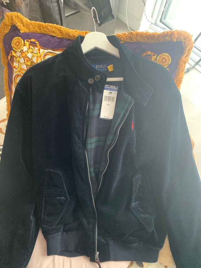 Polo Ralph Lauren Corduroy Bomber Jacket - Navy, Medium - photo 4