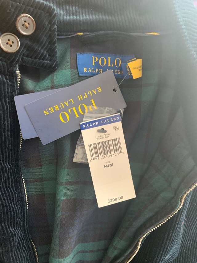 Polo Ralph Lauren Corduroy Bomber Jacket - Navy, Medium - photo 5