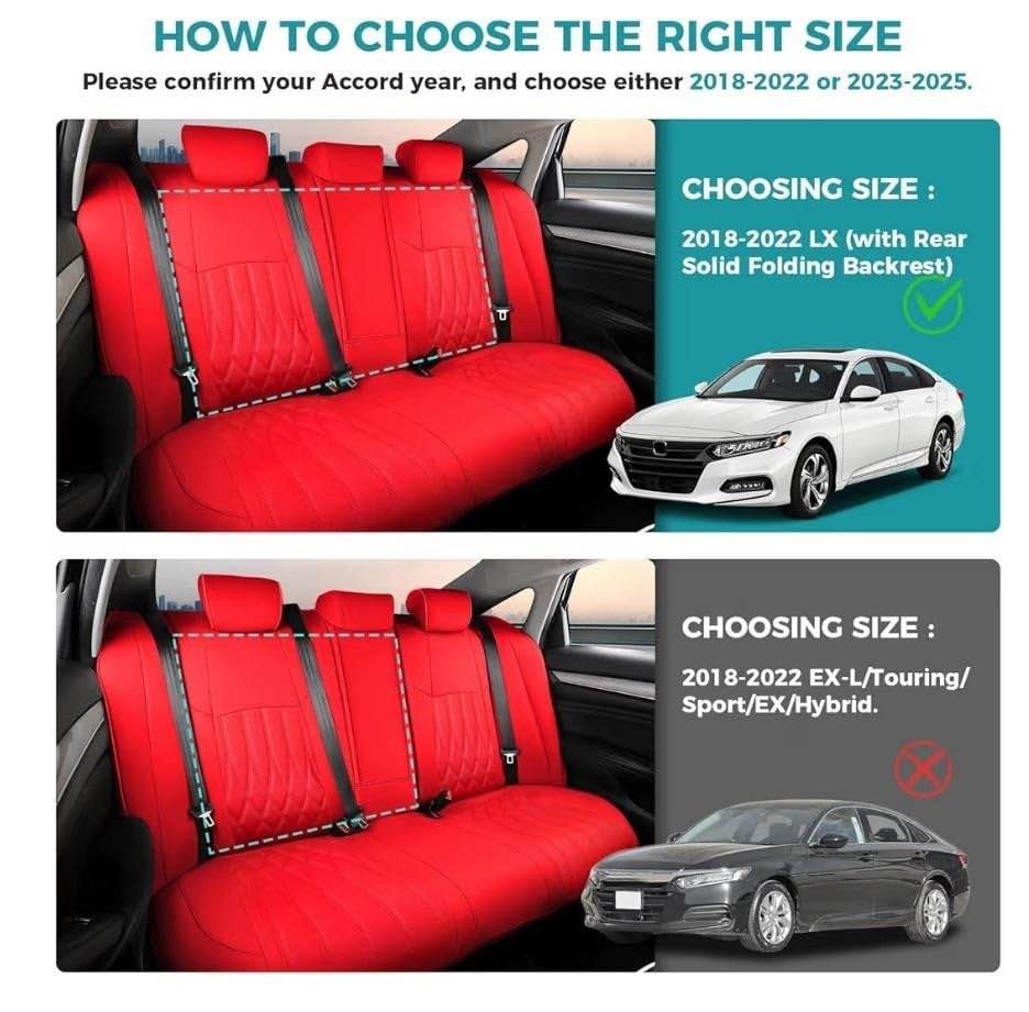 NEW Red Honda Accord Seat Covers EXL Full Set - photo 2
