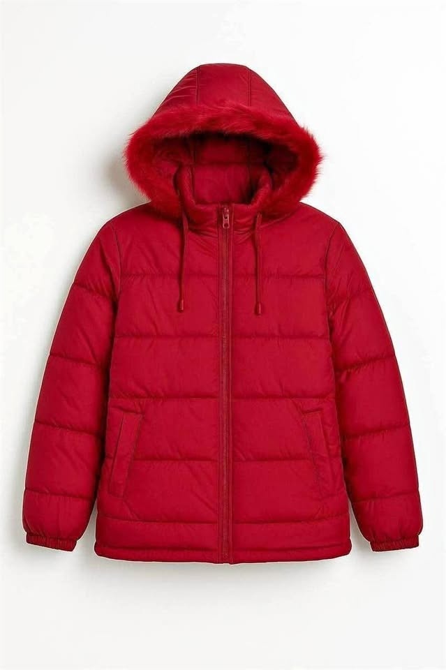 1742 - New Women’s Puffer Jacket with Hood. Medium