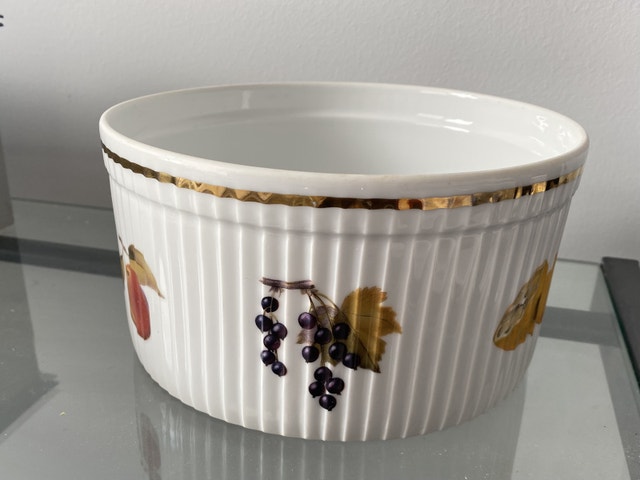 Royal Worcester Gold Evesham Soufflé Dish