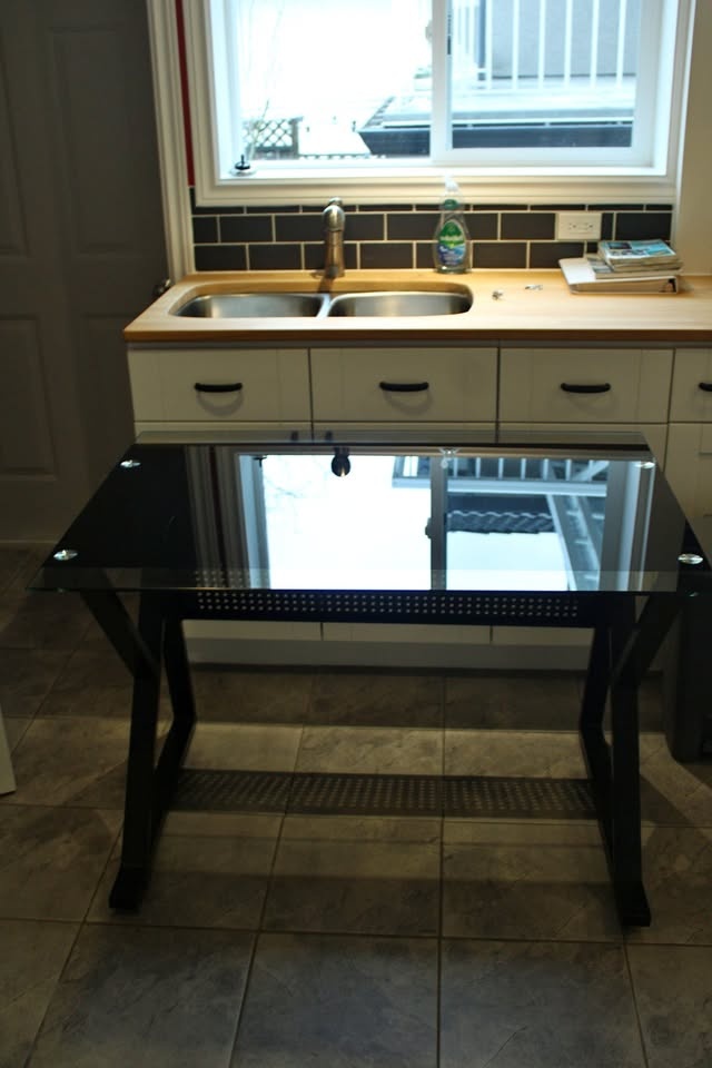 Ikea Glass Desk – Metal Frame – 40” L x 28” W x 31” H