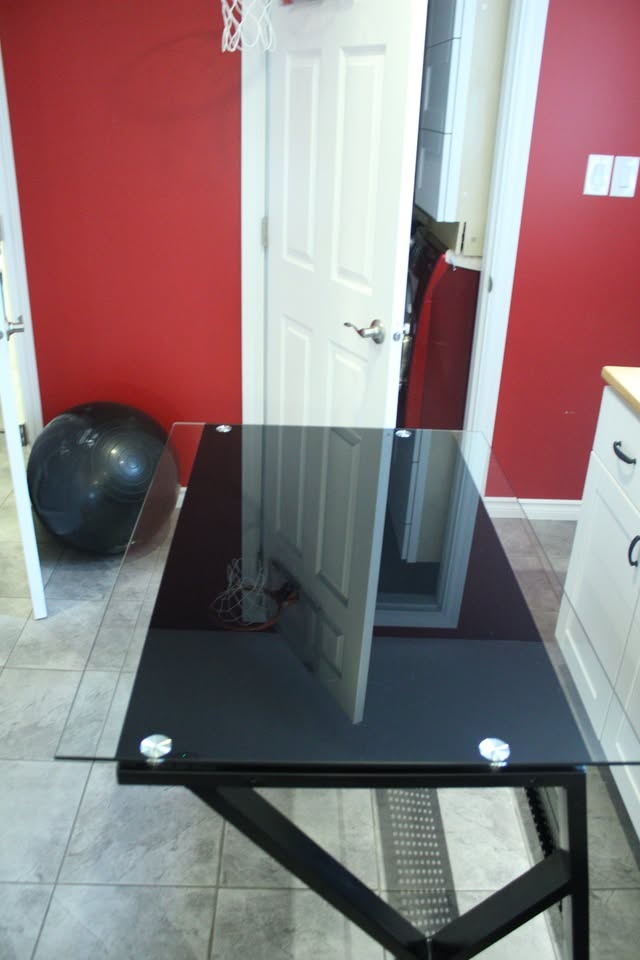 Ikea Glass Desk – Metal Frame – 40” L x 28” W x 31” H - photo 2