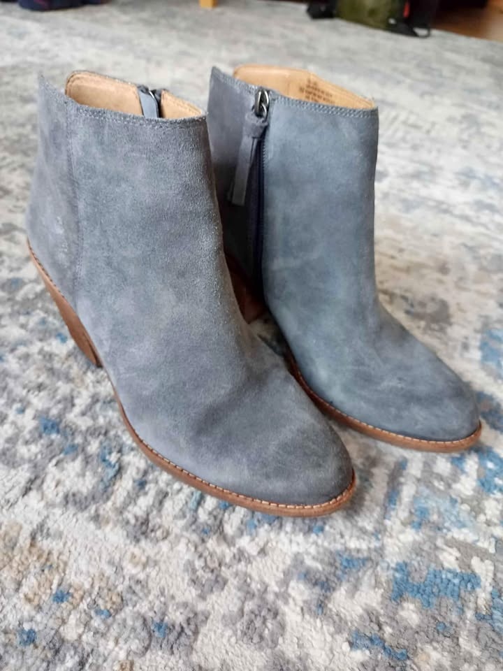 Gray Suede Sofft Booties - Size 8