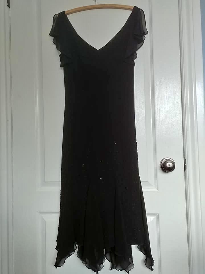 GORGEOUS Black Chiffon Cocktail Dress, Size 10