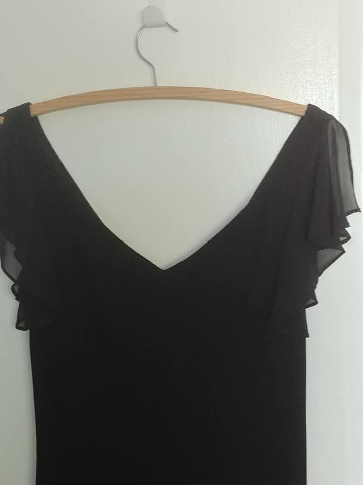 GORGEOUS Black Chiffon Cocktail Dress, Size 10 - photo 3