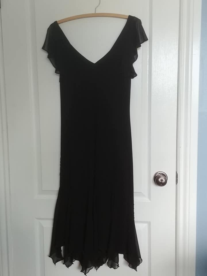 GORGEOUS Black Chiffon Cocktail Dress, Size 10 - photo 4