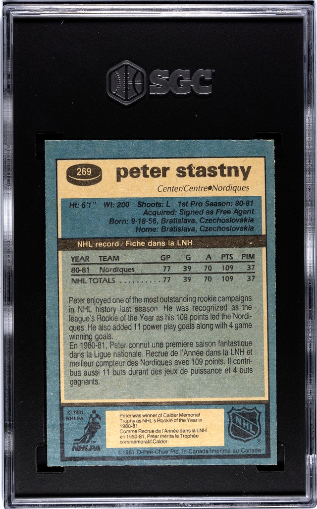 1981-82 O-PEE-CHEE OPC - Peter Stastny (R) - #269 - SGC 7 - photo 2