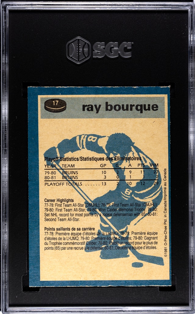 1981-82 O-PEE-CHEE OPC Ray Bourque #17 SGC 7.5 - photo 2