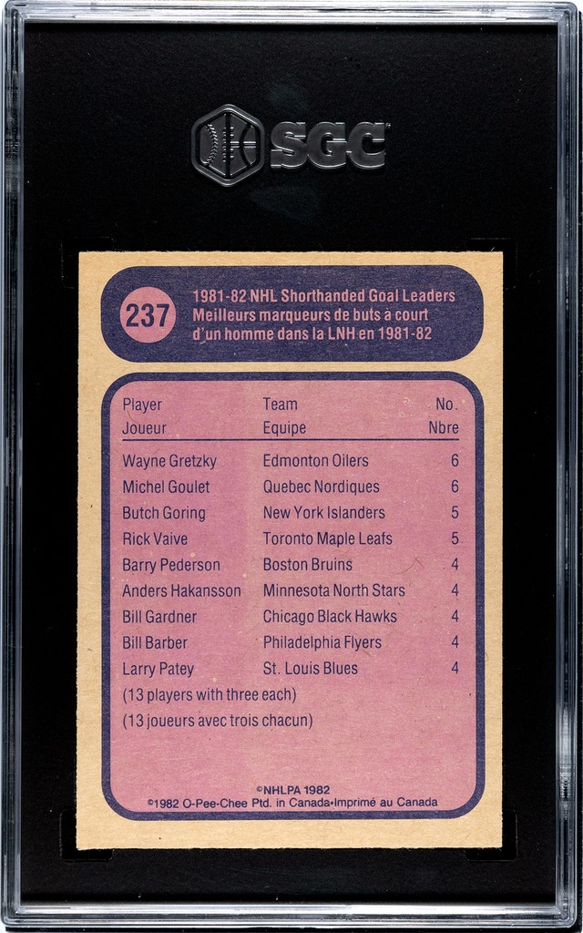 1982-83 O-PEE-CHEE OPC - WAYNE GRETZKY SHGL - SGC 8 - photo 2