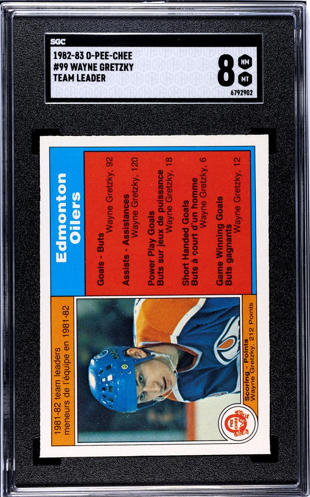 1982-83 O-PEE-CHEE WAYNE GRETZKY TEAM LEADER SGC 8