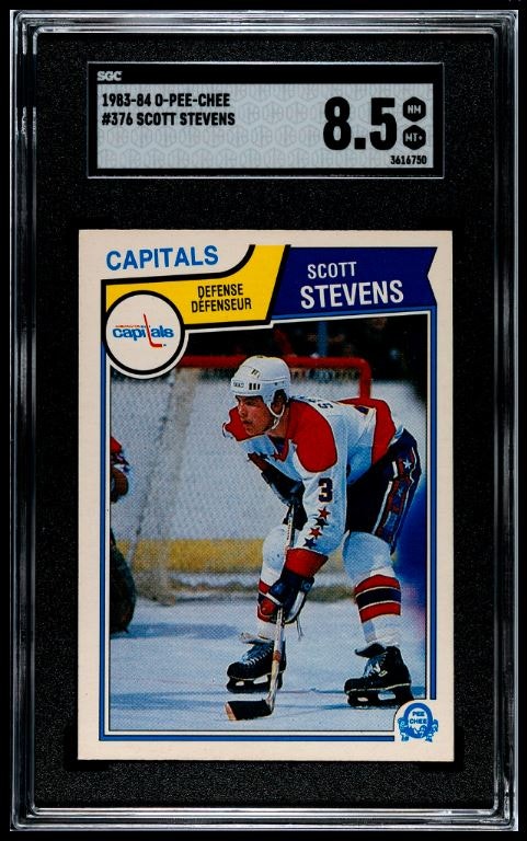 1983-84 O-Pee-Chee Scott Stevens RC SGC 8.5
