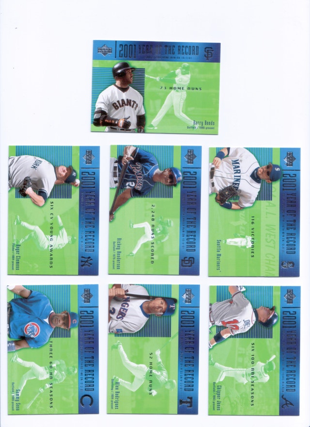2001 Upper Deck Year of the Record - 7 Card Lot - photo 2
