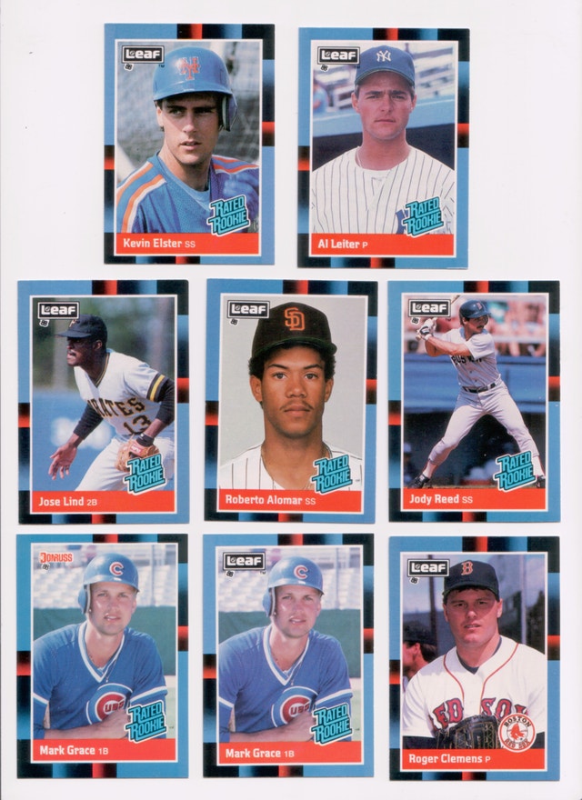 1988 Leaf Rated Rookies & Stars - 8 Card Lot Roberto Alomar RC