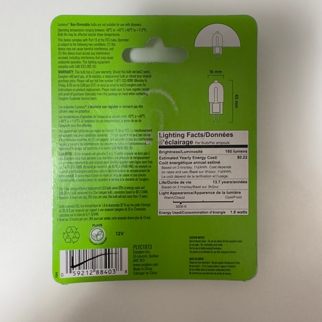Luminus 25W G4 LED Bulb, 3000K, New (5 Available) - photo 2