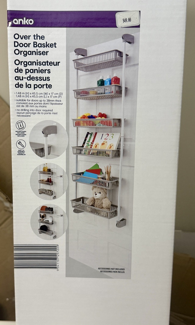 Over the Door Basket Organizer