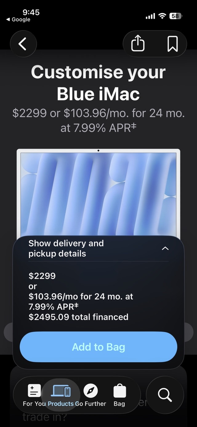 2021 Apple IMAC 24 Inch, Blue.