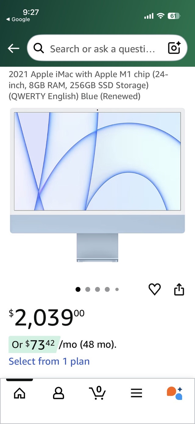 2021 Apple IMAC 24 Inch, Blue. - photo 3