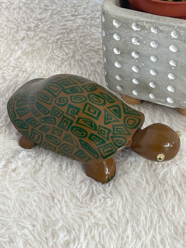 Vintage Hand Carved & Painted Turtle