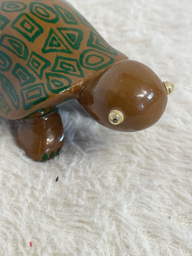 Vintage Hand Carved & Painted Turtle - photo 2