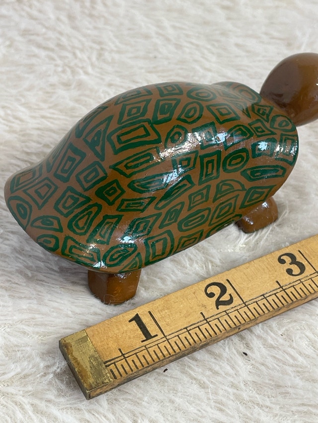 Vintage Hand Carved & Painted Turtle - photo 3