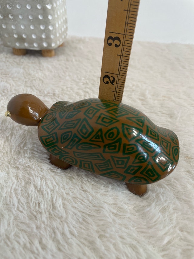 Vintage Hand Carved & Painted Turtle - photo 4