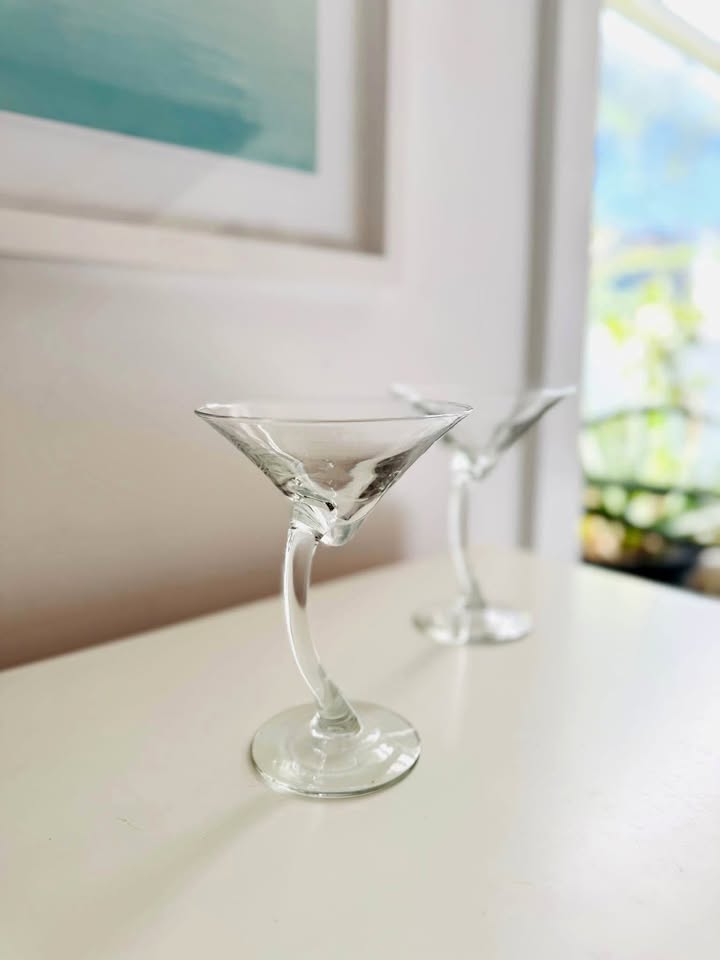 Twisted Stem Martini Glasses (Set of 2)