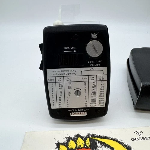 Vintage Gossen Lunasix 3 Light Meter w/ Case & Lanyard - photo 2