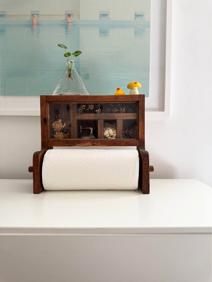 Rustic Farmhouse Paper Towel Holder w/ Diorama - photo 4