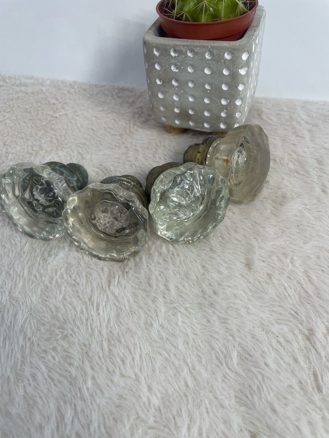 Antique Victorian Glass Doorknob Fluted Around Edge