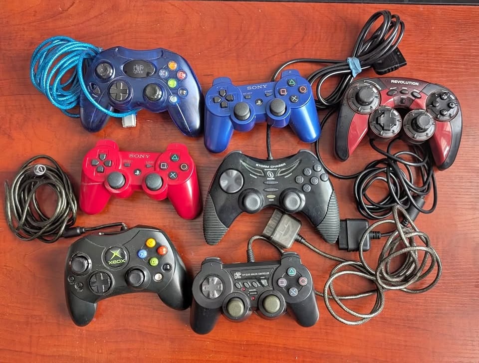 Retro Vintage Game Controllers PS2, PS3, Original Xbox - As Is