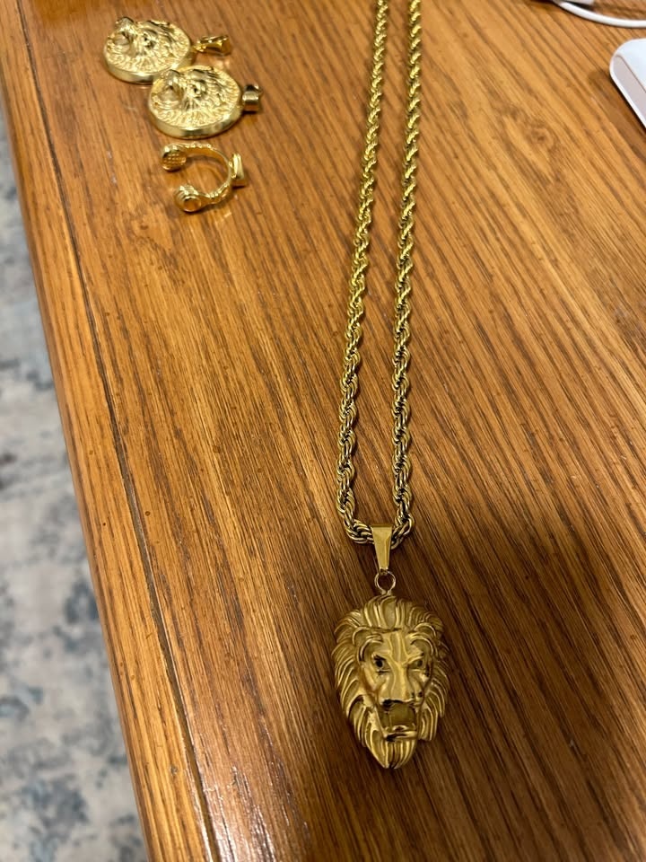 Stainless Steele Gold Brushed Chains with Charms