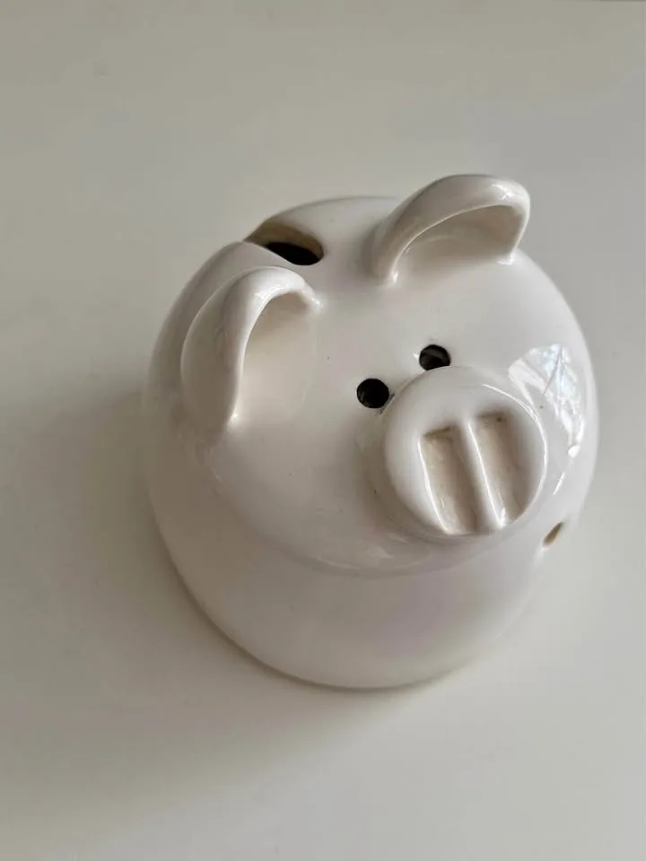 Handmade Pottery Art Studio Piggy Bank. Artist Signed thumbnail
