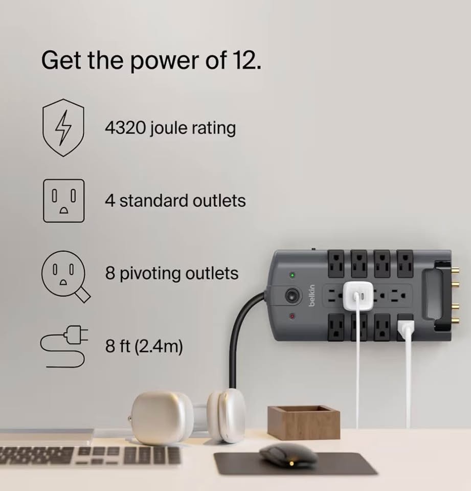 Belkin Pivot-Plug Surge Protector (8ft) - photo 2
