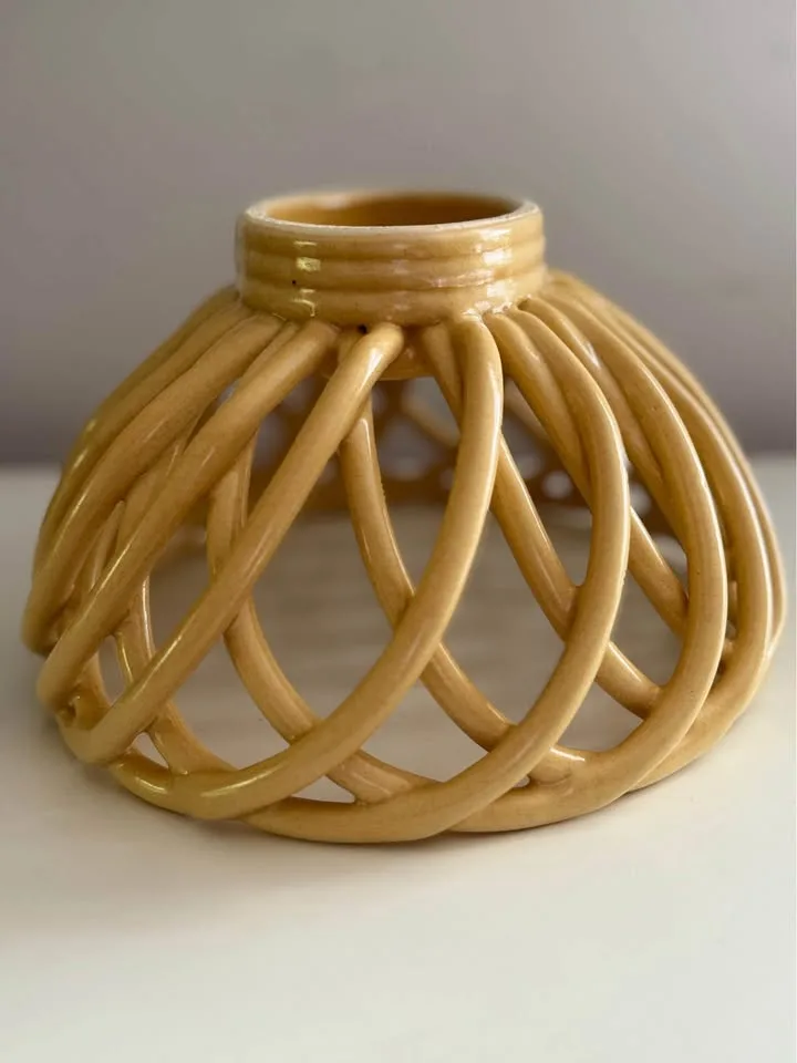 Modern Farmhouse Cream Woven Weave Bread Basket Fruit Bowl image indicator(5)