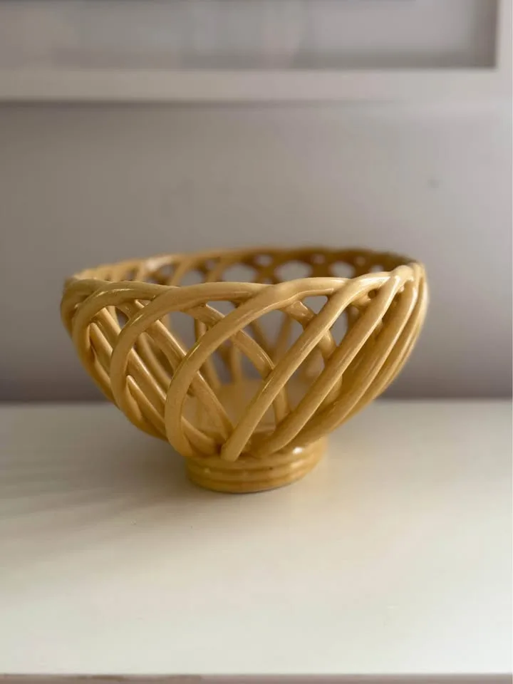 Modern Farmhouse Cream Woven Weave Bread Basket Fruit Bowl image indicator(8)