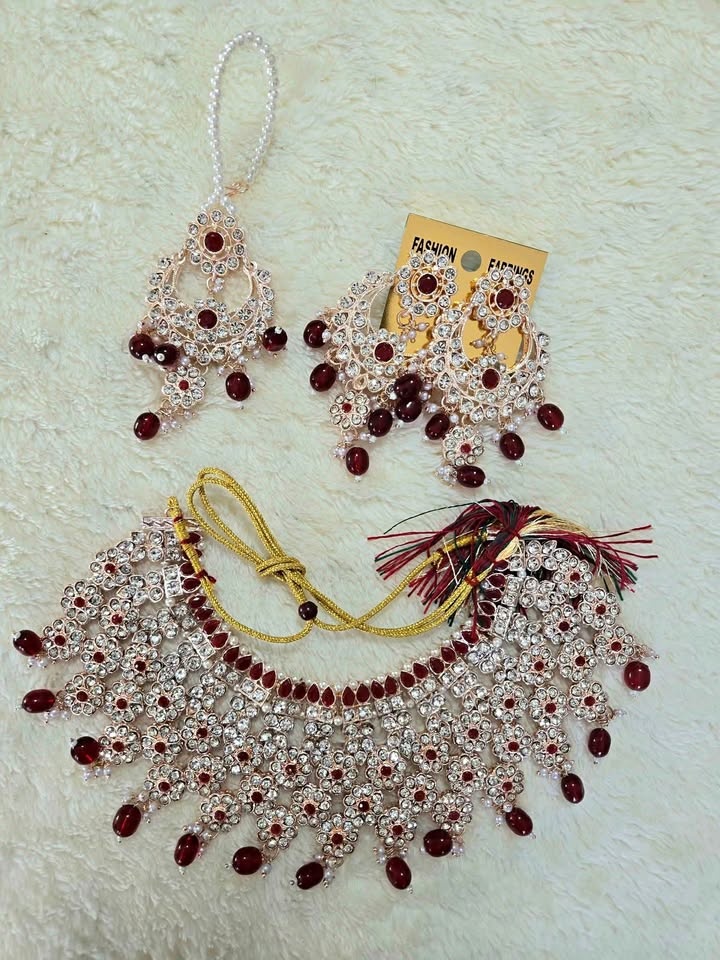 Kundan Style Indian Jewelry Set – 3 Colors Available