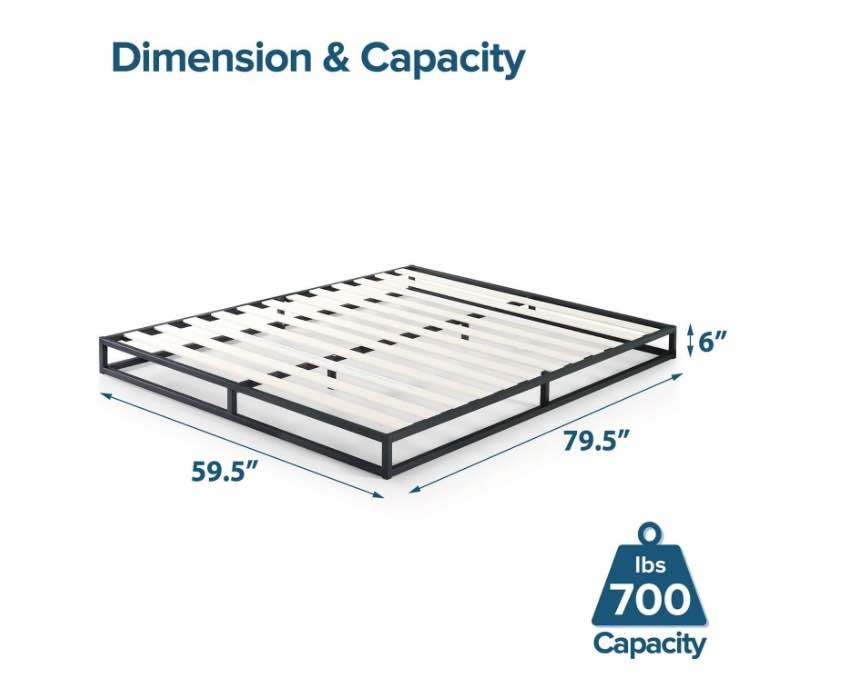 Low profile metal platform bed frame - Queen - photo 2
