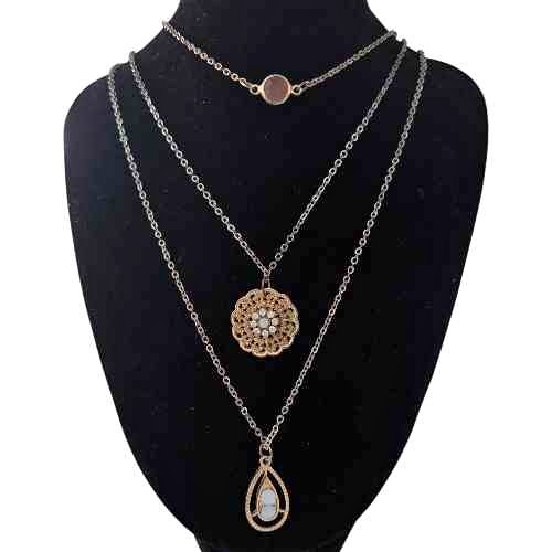 Vintage ICING Layered Gold Tone Necklace – Multi Strand