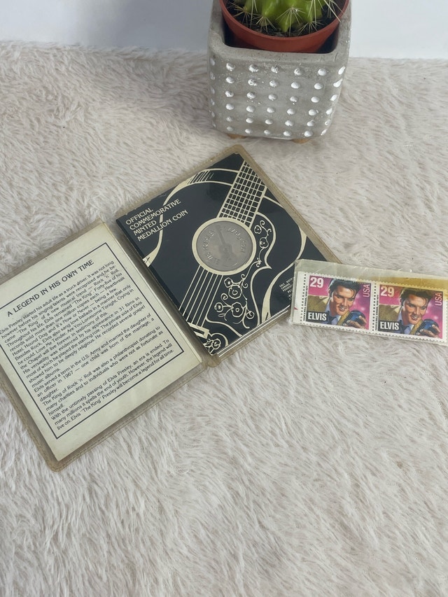 Scott #2721 Elvis Stamps & 1977 Commemorative Coin Book