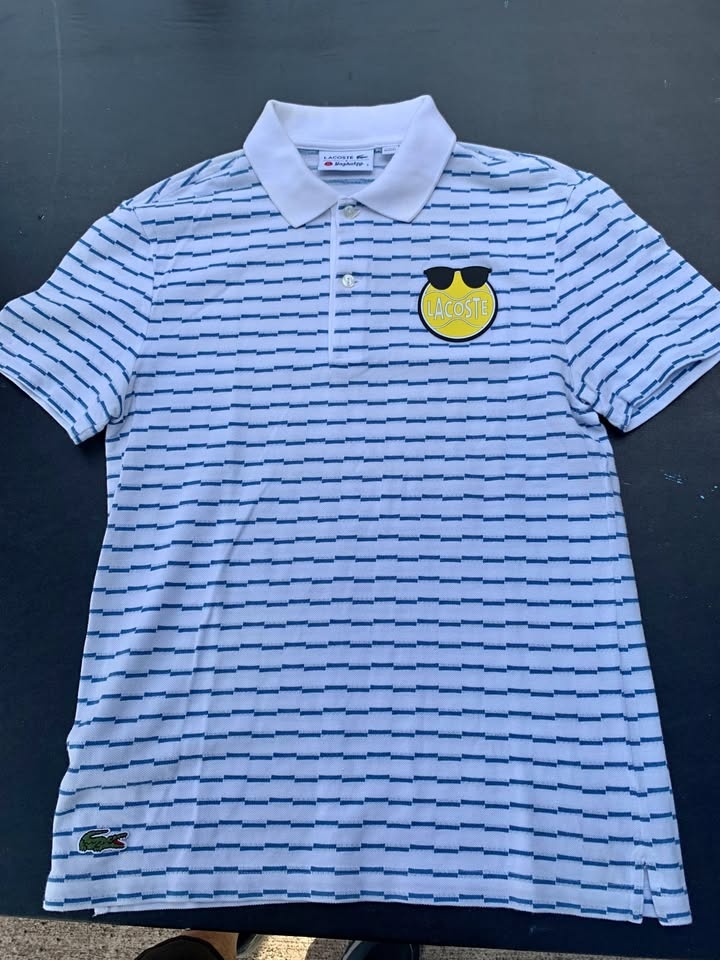 Lacoste X Yazbukey Men's Polo Shirt Size 3 Small Tennis Blue