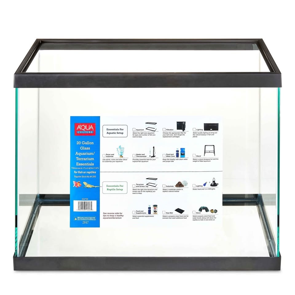20 Gallon Aquarium Terrarium Tank